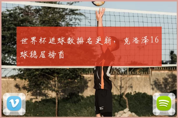 世界杯进球数排名更新,克洛泽16球稳居榜首